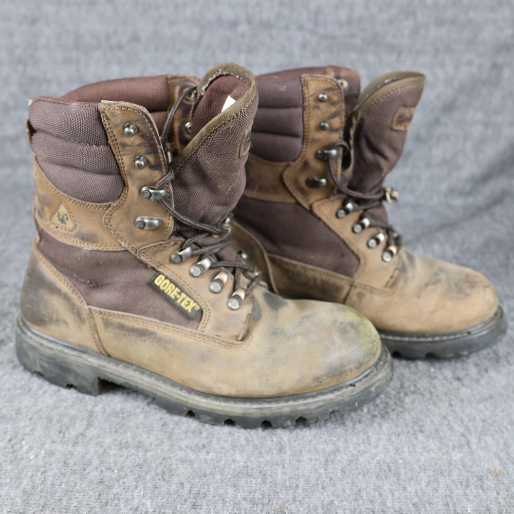 Rocky Boots Mens Size 8.5 Brown Leather Gore-Tex Vibram Work Hiking Combat